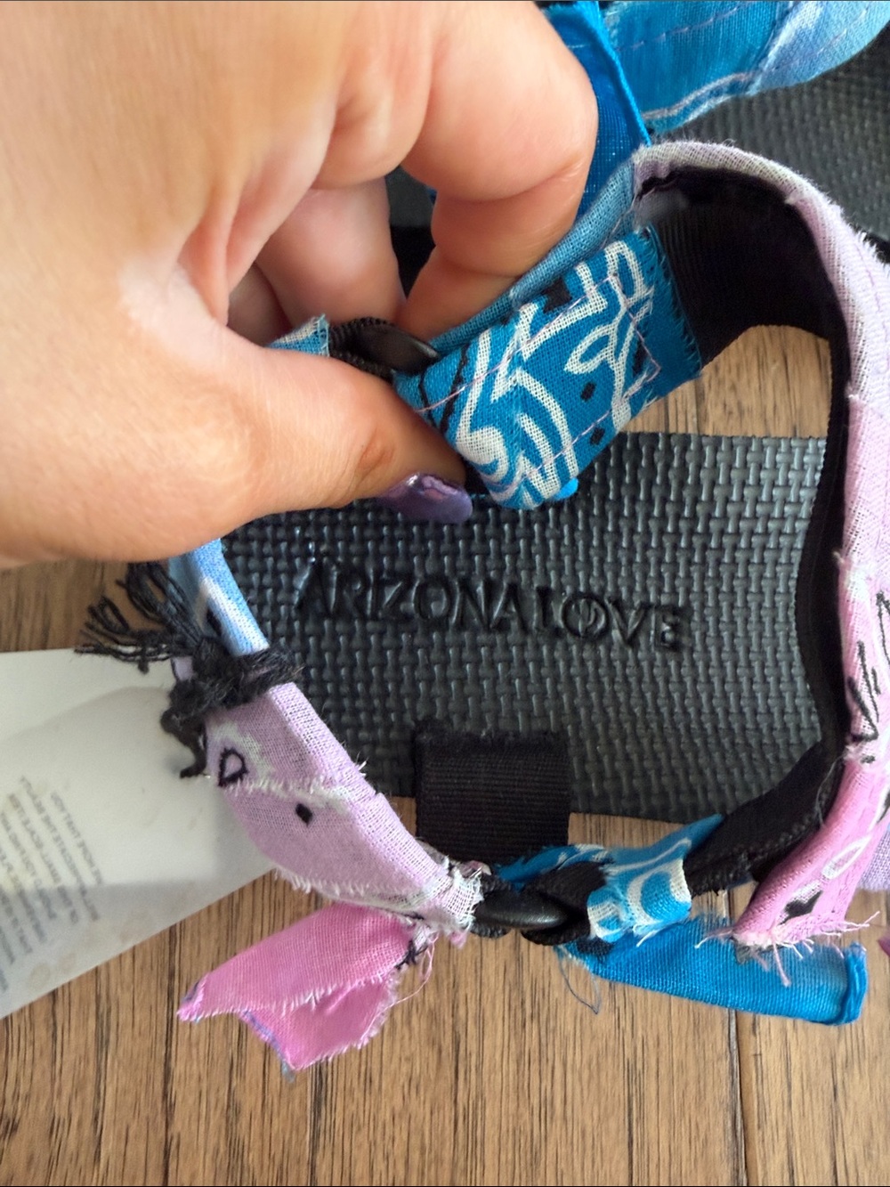 Arizona Love Pink and Blue Bandana Sandal Wraps - Picture 3 of 5